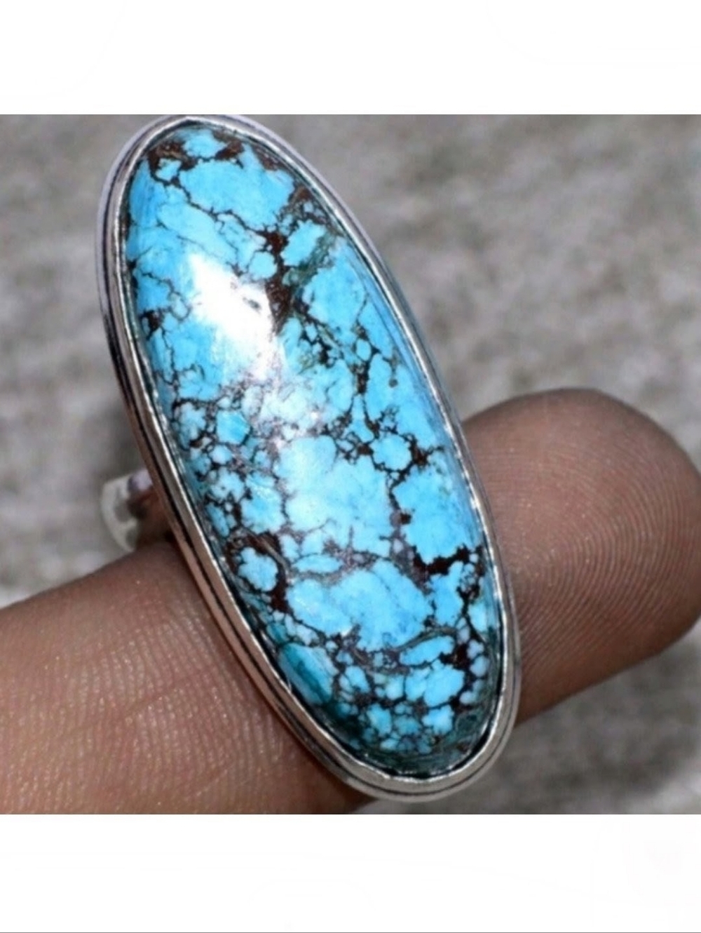 New Lander Turquoise Gemstone 925 Sterling Silver Handmade Ring